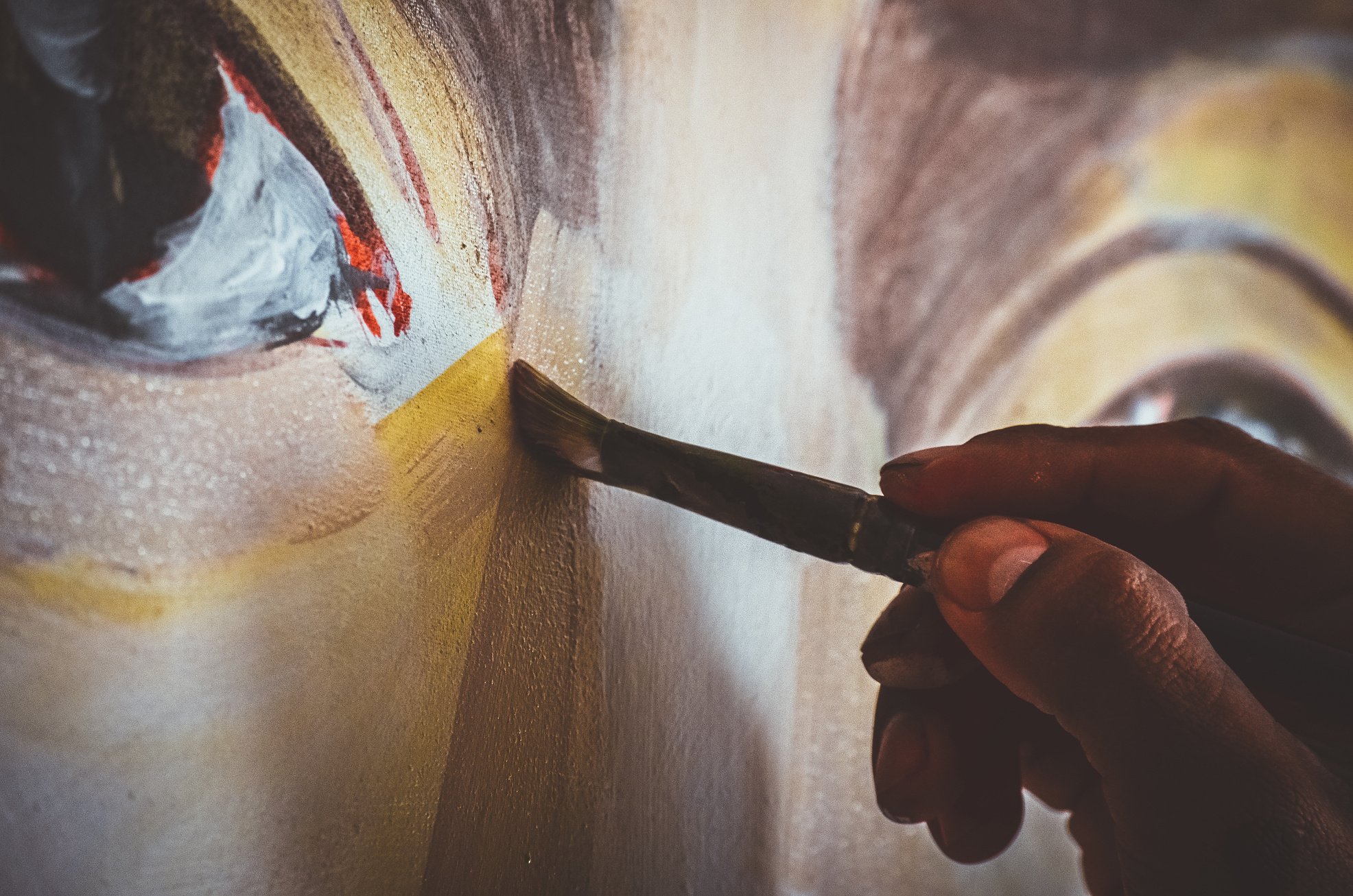 Close-Up View Of A Painter's Hand